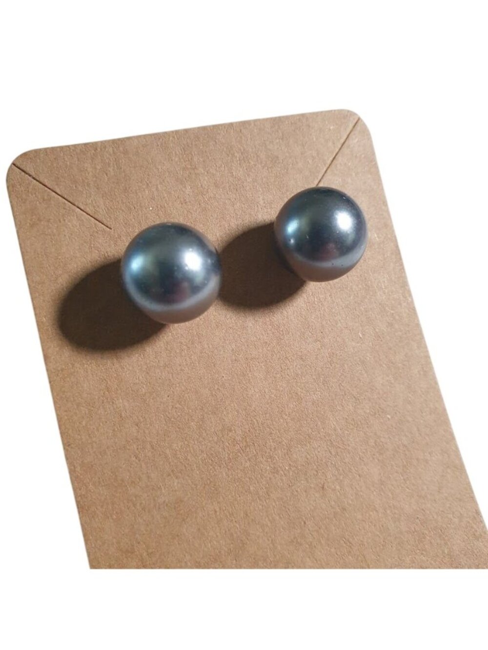 Gray Pearl Stud Earrings Minimalist Jewelry Classic Style Elegant Vintage Gift